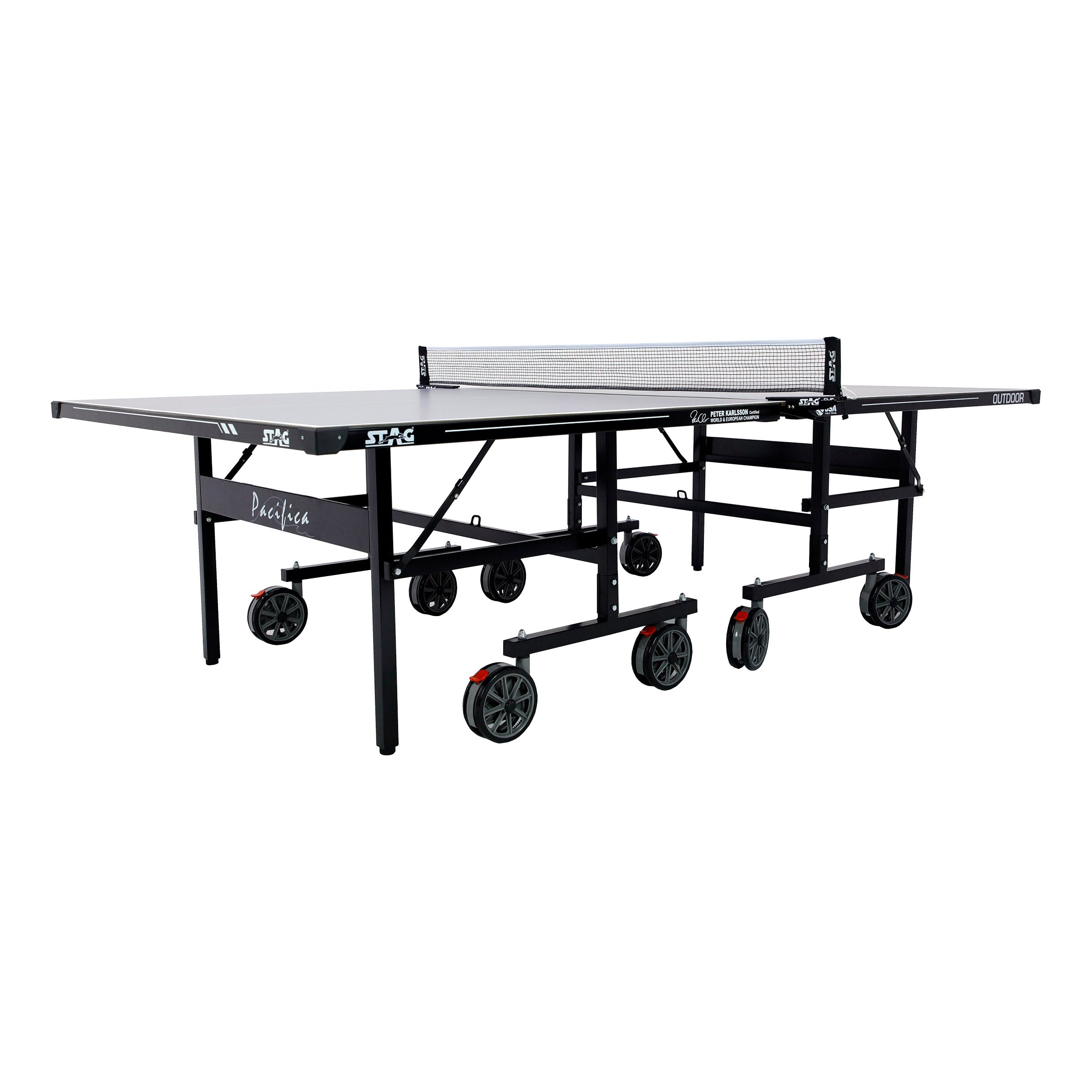 Elevate Your Game with the Stag Pacifica Outdoor Table Tennis Set - Complete with Rackets, Balls, and Convenient Storage!