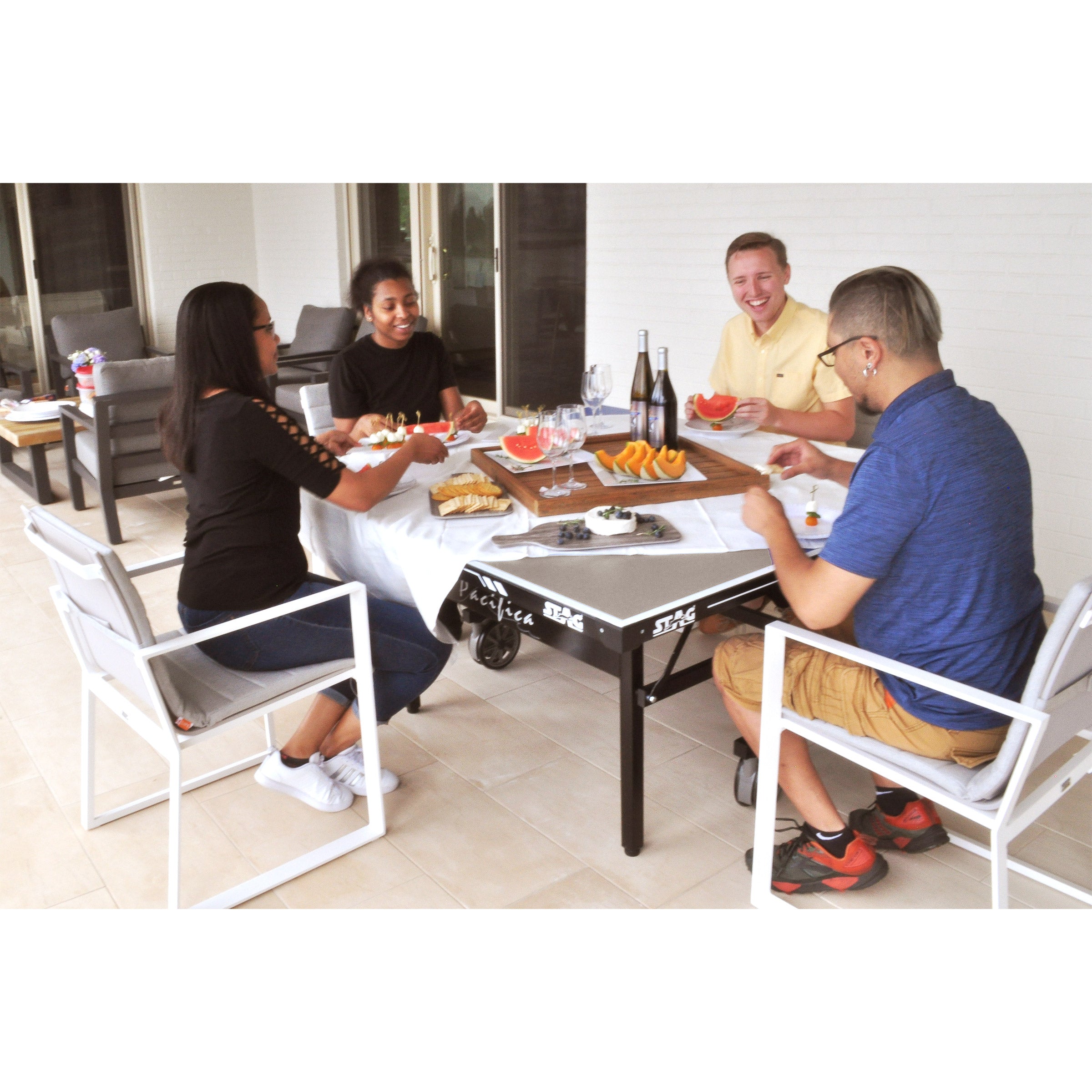 Elevate Your Game with the Stag Pacifica Outdoor Table Tennis Set - Complete with Rackets, Balls, and Convenient Storage!