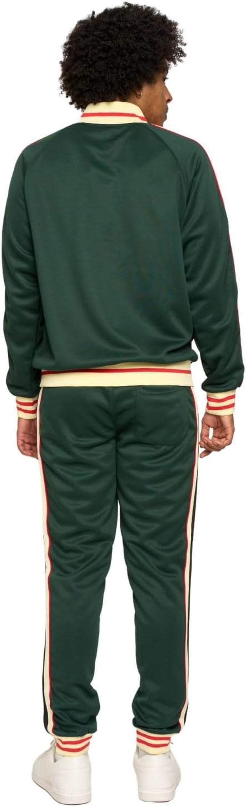 Men'S G-Striped Tracksuit Set ST575 - Green - 4X-Large