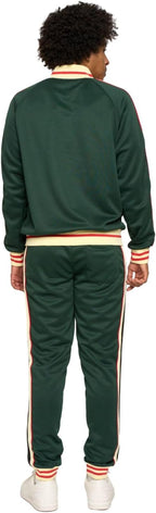 Men'S G-Striped Tracksuit Set ST575 - Green - 4X-Large