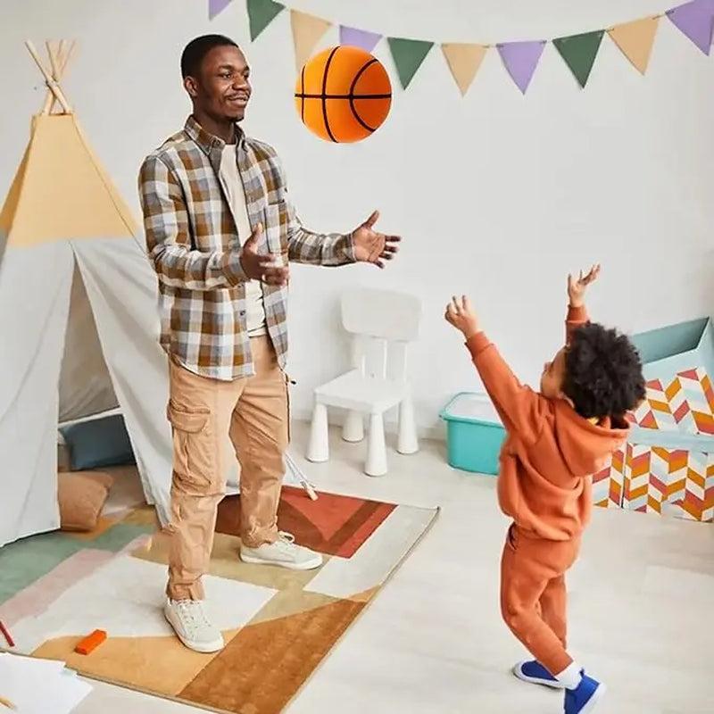 Silent Basketball Size 7 - Experience Indoor Play with Our Grooved Airless Foam Basketball for Quiet Dribbling and Mute Bounce!