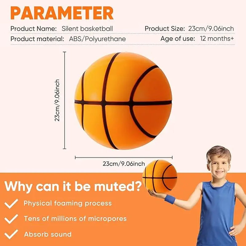 Silent Basketball Size 7 - Experience Indoor Play with Our Grooved Airless Foam Basketball for Quiet Dribbling and Mute Bounce!