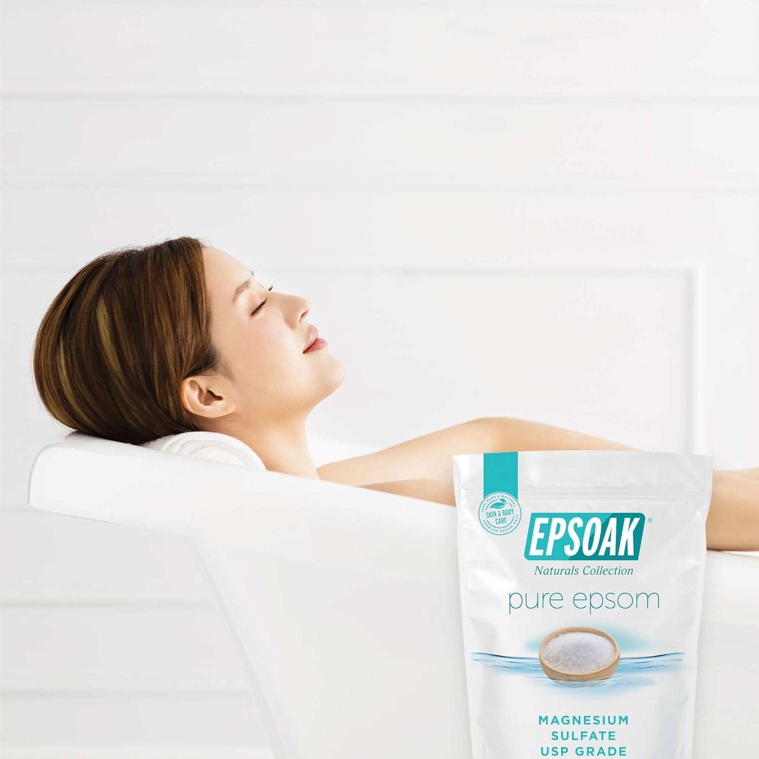 Epsom Salt 5 Lb. Magnesium Sulfate USP. Resealable Epsom Salt Bag Unscented, Made in the USA, Cruelty-Free Certified