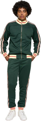 Men'S G-Striped Tracksuit Set ST575 - Green - 4X-Large
