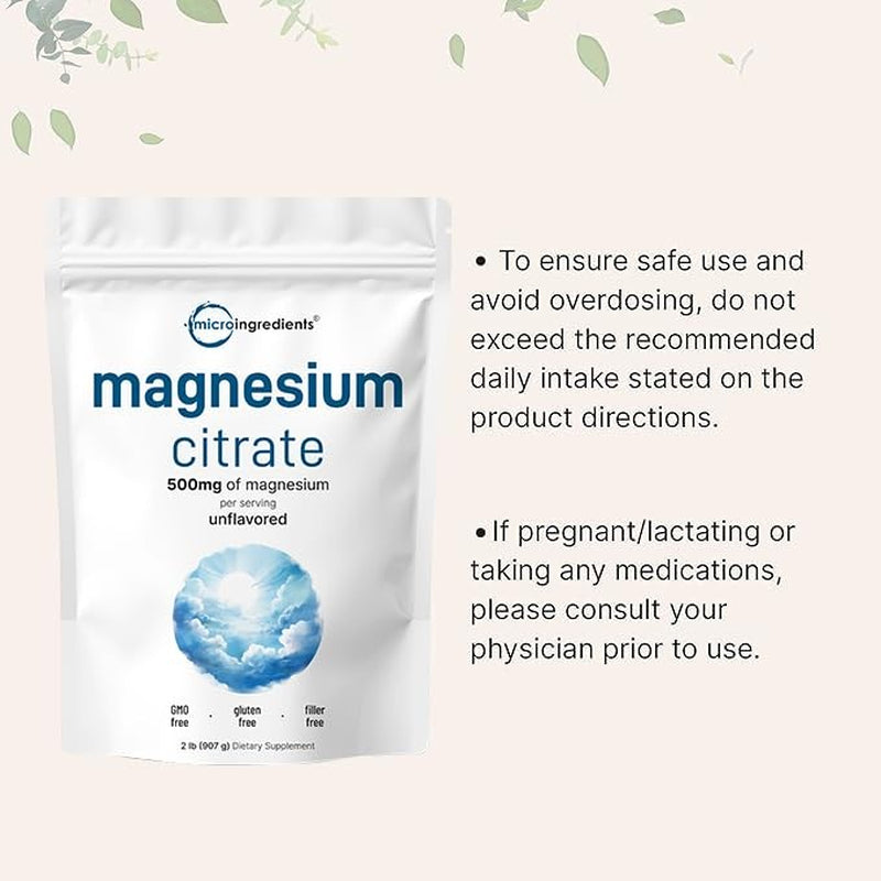Pure Magnesium Citrate Powder (Citrato De Magnesio En Polvo), 2 Pounds