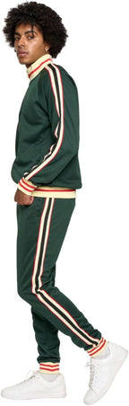 Men'S G-Striped Tracksuit Set ST575 - Green - 4X-Large