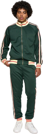 Men'S G-Striped Tracksuit Set ST575 - Green - 4X-Large