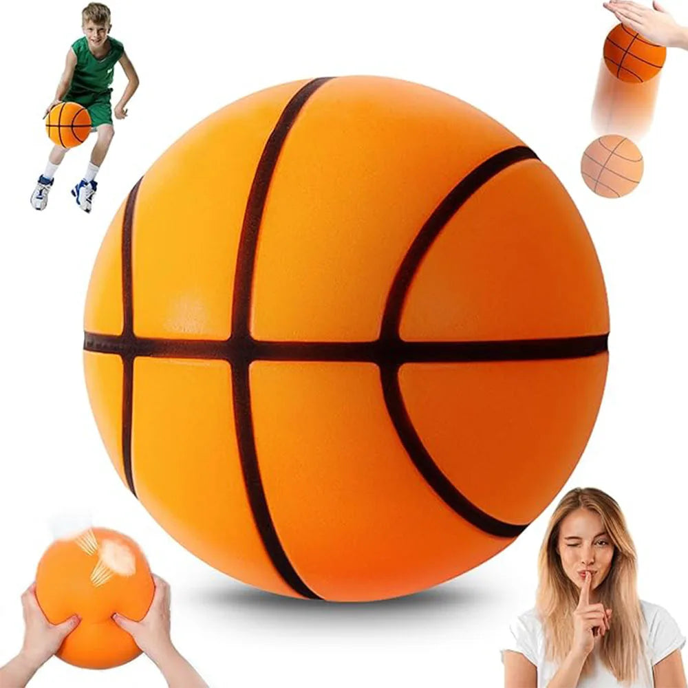 Silent Basketball Size 7 - Experience Indoor Play with Our Grooved Airless Foam Basketball for Quiet Dribbling and Mute Bounce!