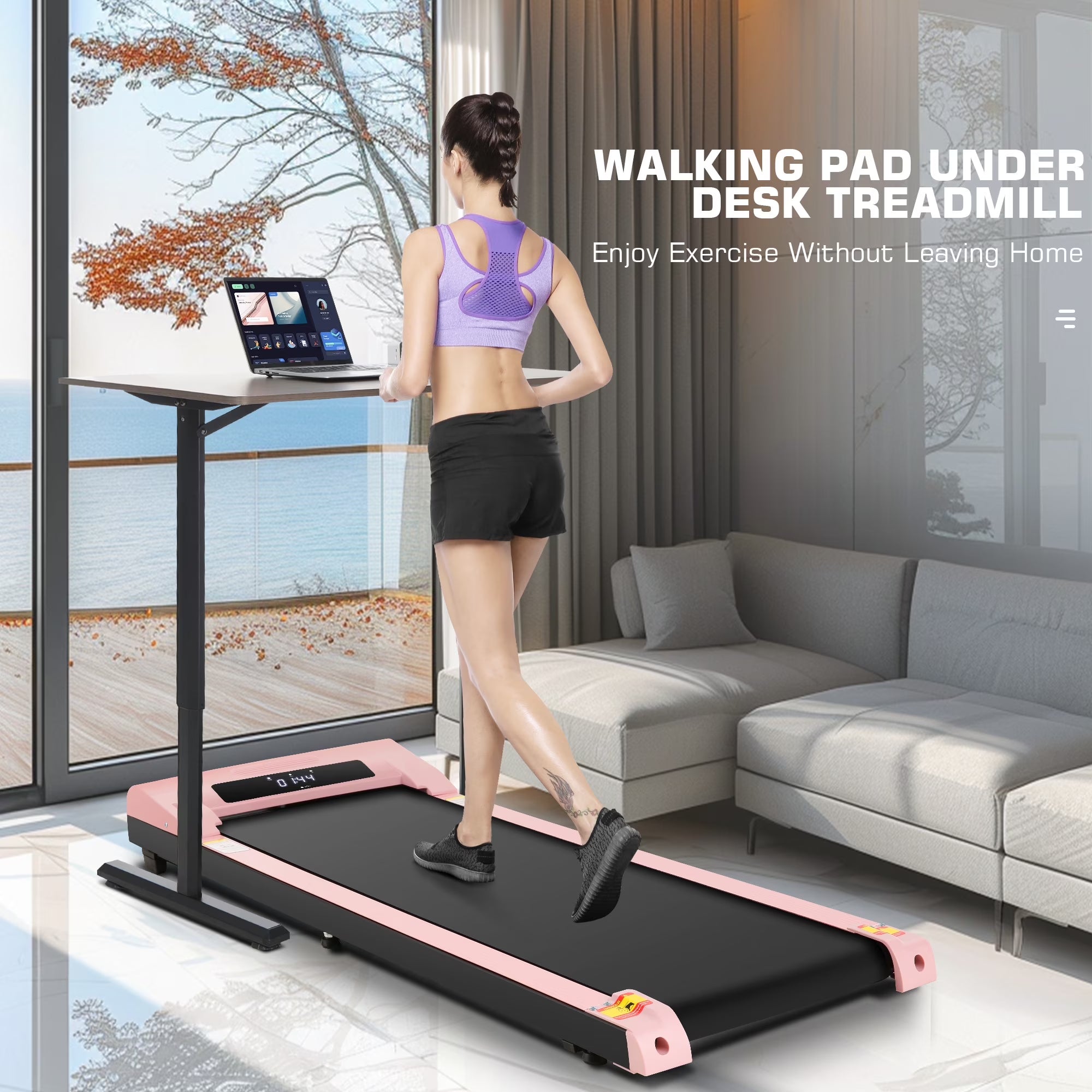 Elevate Your Fitness with the Walking Pad 2.5HP Portable Under Desk Treadmill - Silent Operation, 300Lbs Capacity, and App-Controlled Convenience