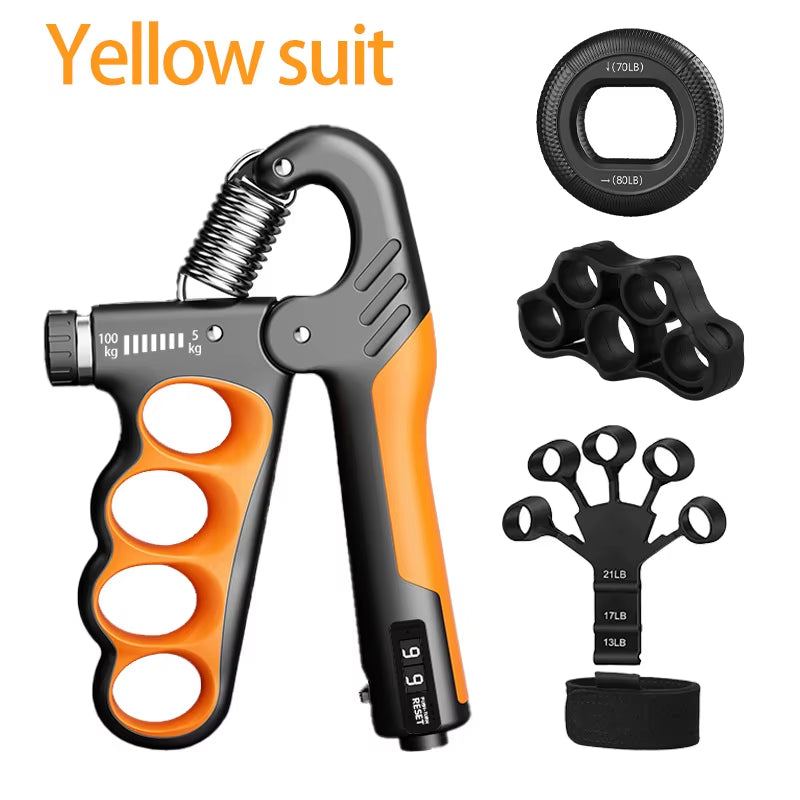 Adjustable Grip Strengthener - 5-60/100/150Kg for Enhanced Hand Strength & Muscle Recovery